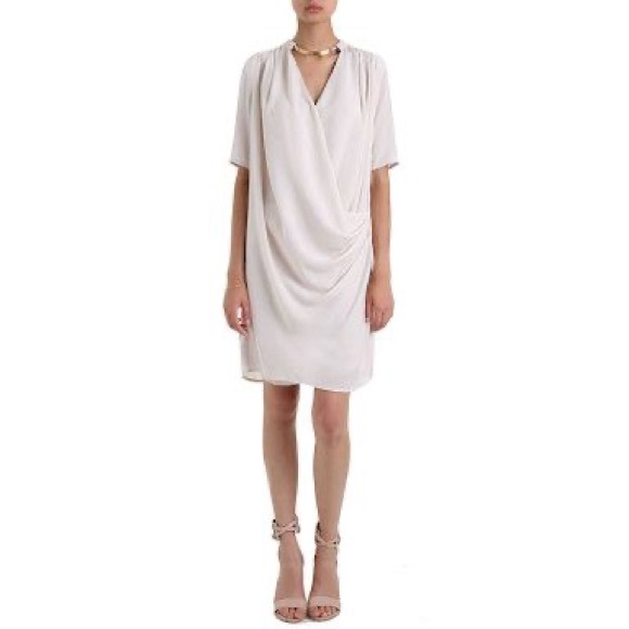 Zimmermann Dresses & Skirts - ZIMMERMANN dress choker necklace drape short sleeve mini wrap cream tan beige M